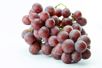 red grapes isolated on white