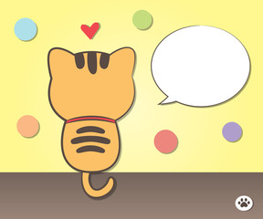 cat talking with speech bubble