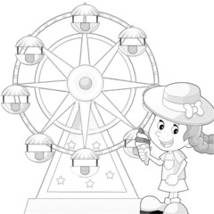 Cartoon child - coloring page - illustration