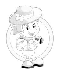 Cartoon child - coloring page - illustration