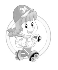 Cartoon child - coloring page - illustration