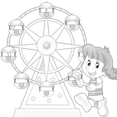 Cartoon child - coloring page - illustration