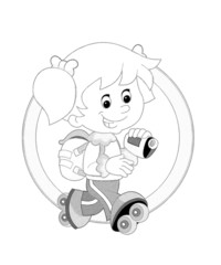 Cartoon child - coloring page - illustration