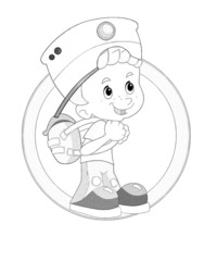 Cartoon child - coloring page - illustration