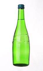 glass bottle with water closed