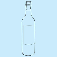 wine bottle outline vector