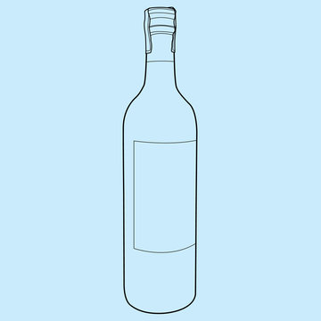 recommend clip art: wine bottle outline vector