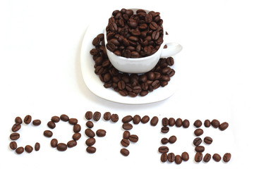Coffee bean in the cup