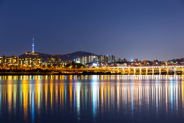 Seoul city at night