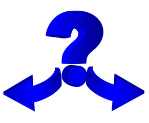 question mark with arrows