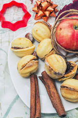 delicious home-baked flour dessert with condensed milk