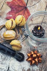 delicious home-baked flour dessert with condensed milk