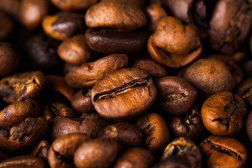 coffee beans on wooden background