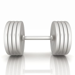 Metal realistic dumbbell