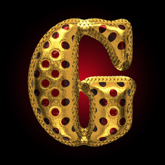 vector golden and red letter g