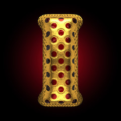 vector golden and red letter i