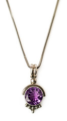 pendant with amethyst and chain