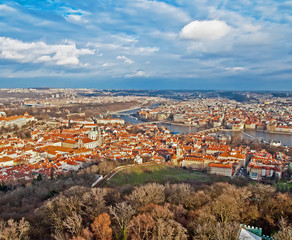 Panoramic view of Prague from Petrin tower