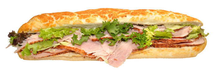 Roast Ham Baguette Sandwich