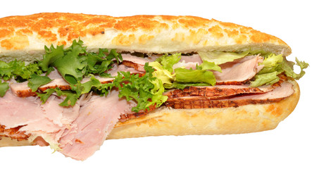 Roast Ham Baguette Sandwich