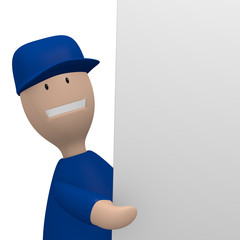 Technician with a blank board