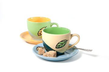 Colorful  tea cups