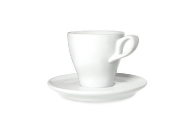 cup with saucer on the white