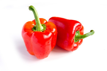 red pepper over white background