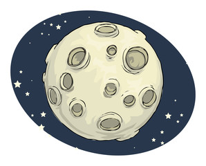 cartoon illustration of a moon
