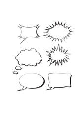 Collection of different shaped speech bubbles