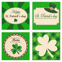 St. Patrick's day backgrounds, invitation menu greeting cards