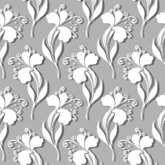Seamless Ornate Floral Pattern (Vector)