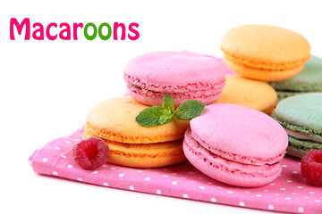 Gentle macaroons isolated on white