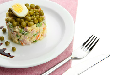 Russian traditional salad Olivier