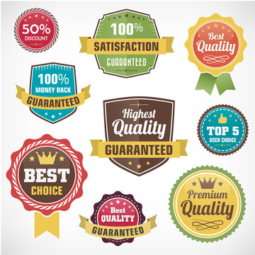 Vintage vector business badge labels set