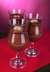 Cocktails with banana and chocolate