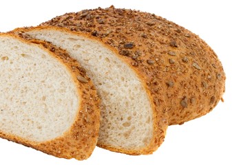 homemade bread with sesame and sunflower seeds