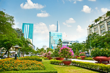Park in centre of Ho Chi Minh City, Vietnam.