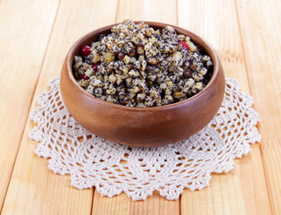 Plate with kutia -  traditional Christmas sweet meal in