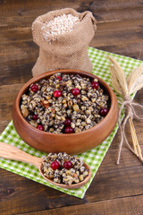 Plate with kutia -  traditional Christmas sweet meal in