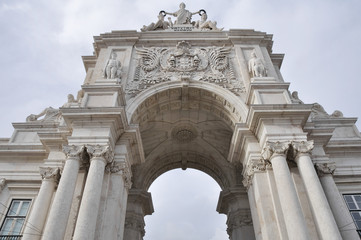 The Triumph Arch of Augusta Street in Lisbon (Portugal)