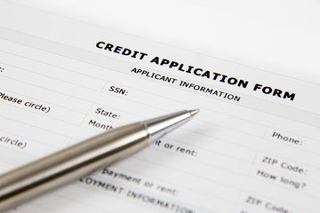 Blank Credit Application Form And Pen