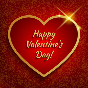 Valentine's background with big red heart.