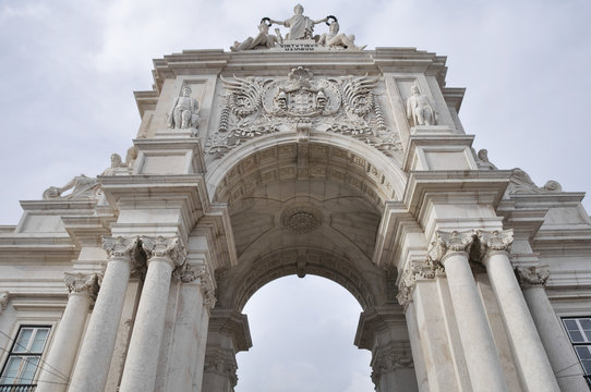 The Triumph Arch of Augusta Street in Lisbon (Portugal)