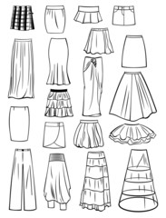 Set of skirts