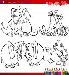 valentine cartoon themes for coloring