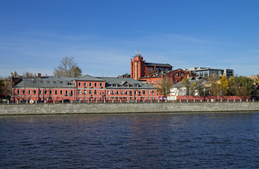 Old industrial building on the waterfront. 