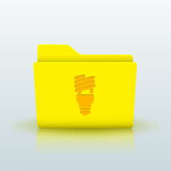 Vector yellow folder on blue background. Eps10