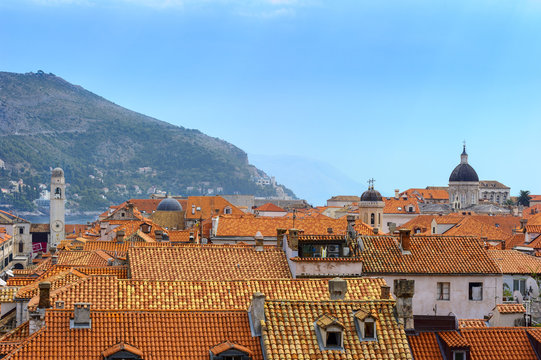 tiled roofs of the old town