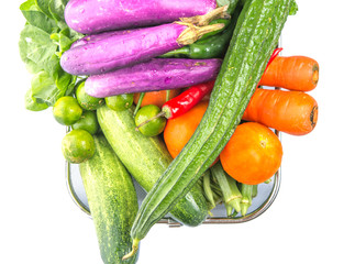 Mix Tropical Vegetables On White Background